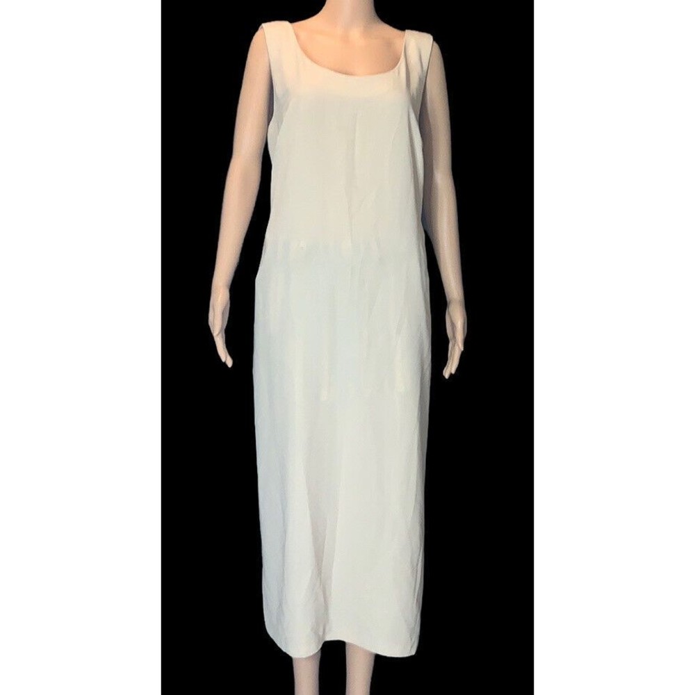Anna Maxwell size 16w beige maxi dress with tie waist